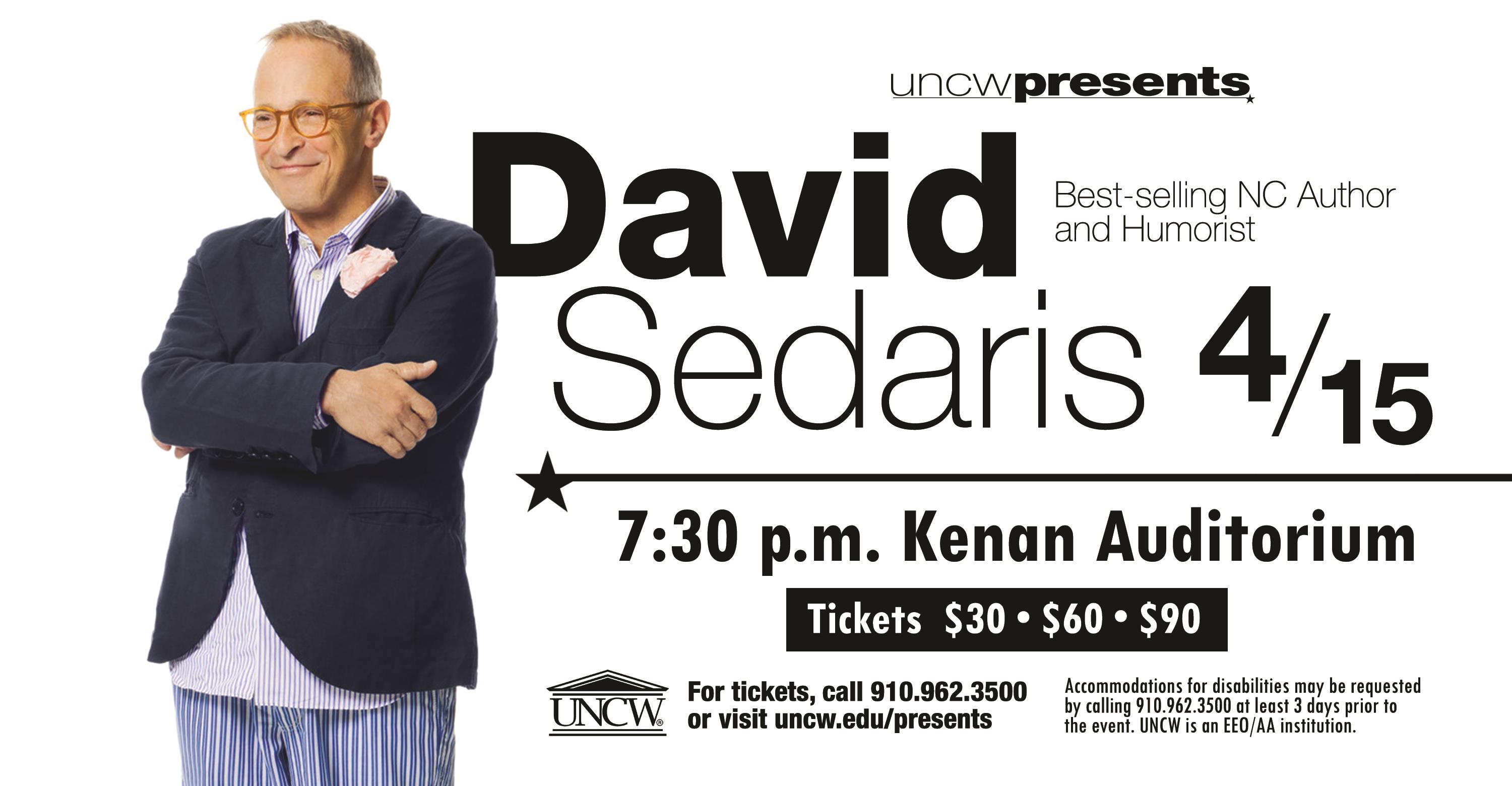 Master Calendar Event Details UNCW Presents David Sedaris