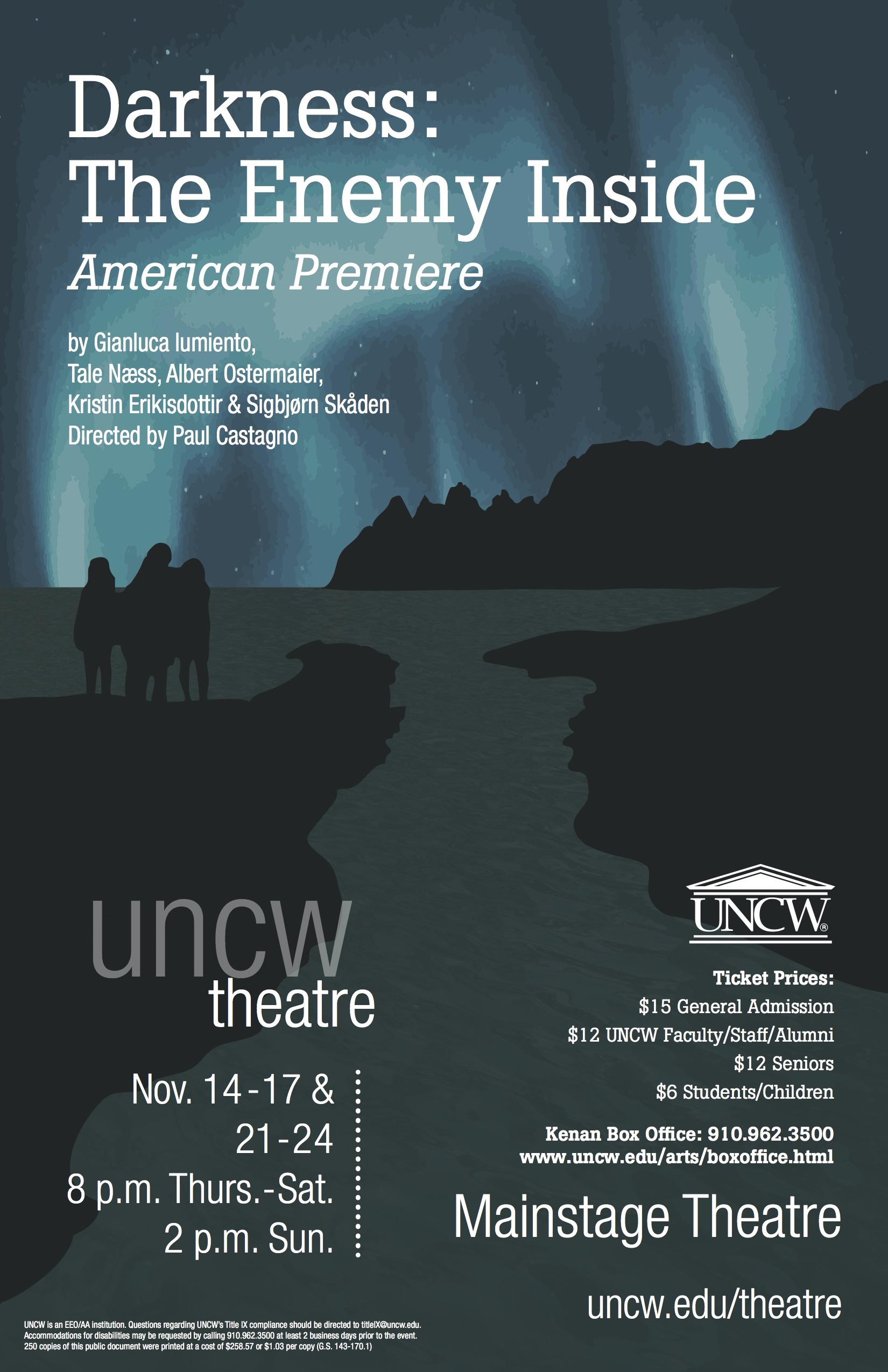 Master Calendar Event Details UNCW Theatre presents Darkness The